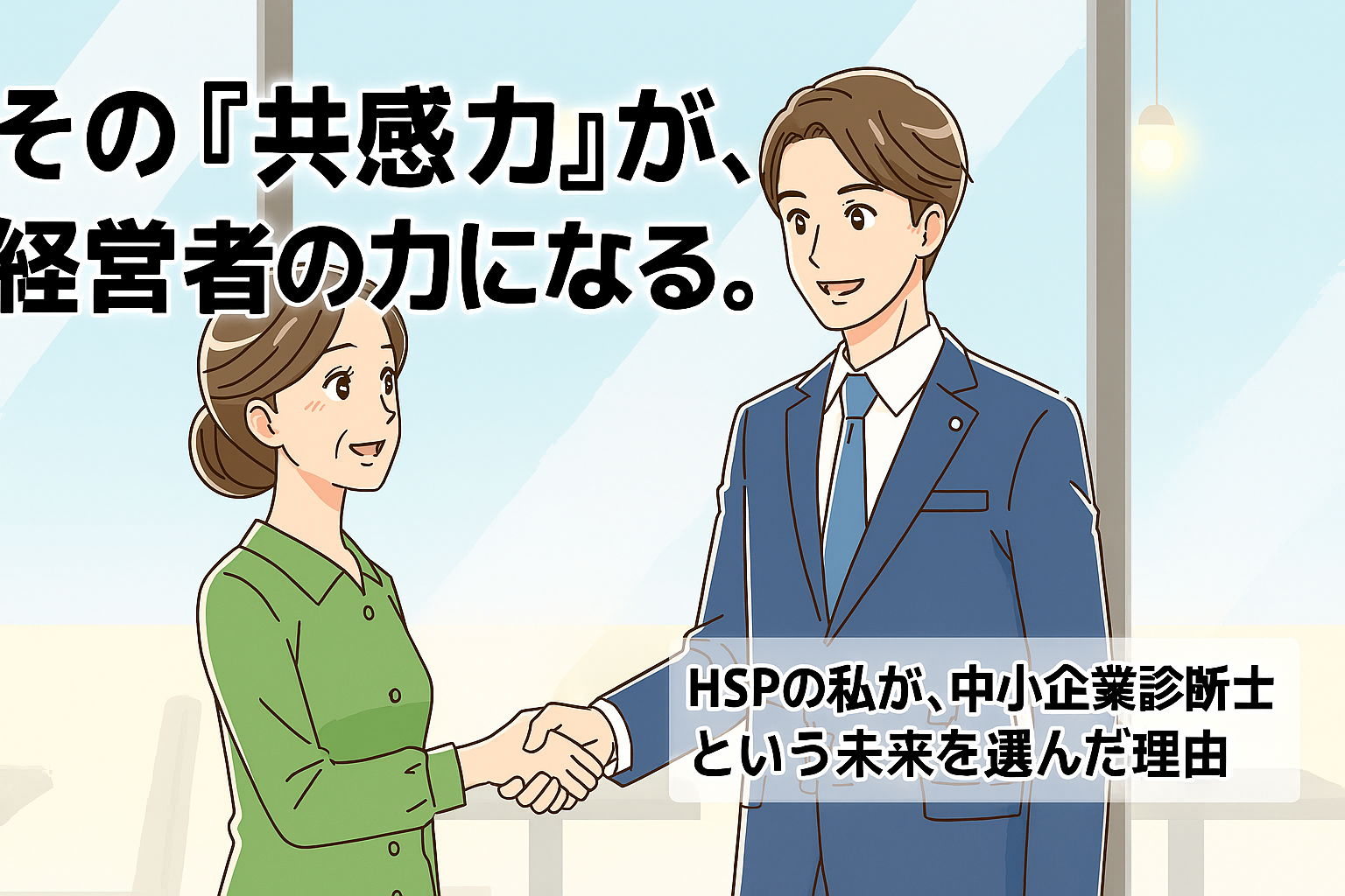 中小企業診断士が、悩める経営者に寄り添い、伴走者として課題解決をサポートしている様子。